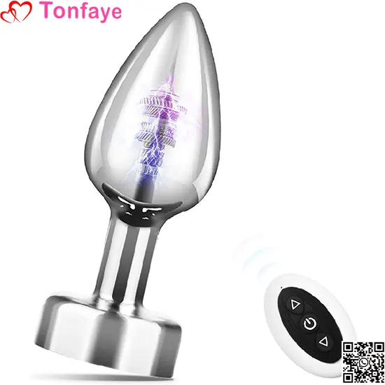 Images Remote control stainless steel anal plug vibrator Combination chart